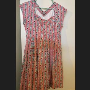 EMILY AND FIN HAZEL DRESS IN RED MARBLE  XL